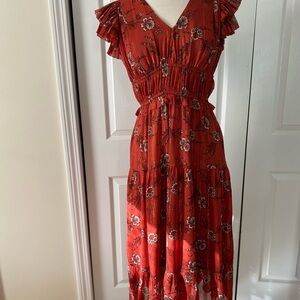 Ann Taylor Women’s Shimmer Floral Flutter Sleeve dress